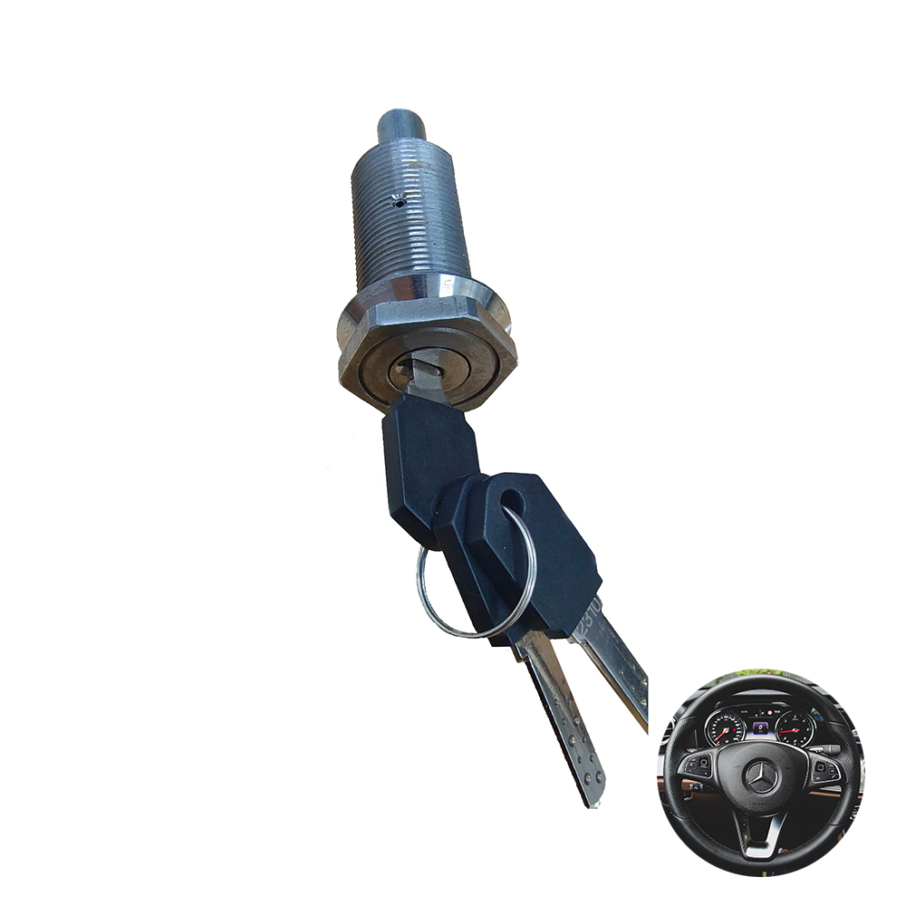 O<i></i>NELUS Steel Lock Cylinder for All American Choppers | Hidden Steering Wheel Lock | 2 Round Keys